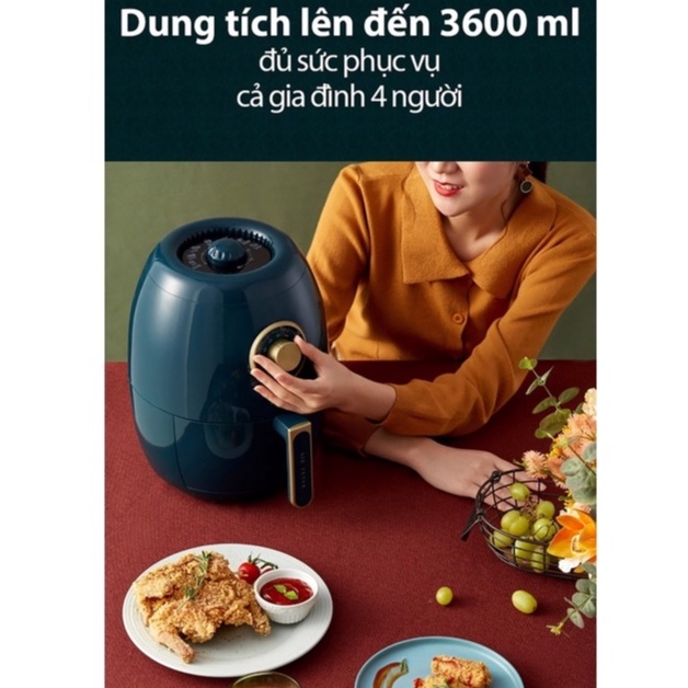 Nồi Chiên Không Dầu Bear 3.6L Chính Hãng QZG-A14D1 - Bảo Hành 18 Tháng