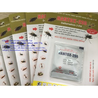 5 gói Hantox 200 diệt muỗi,ruồi , kiến, gián, bọ chét, bọ gà, chim