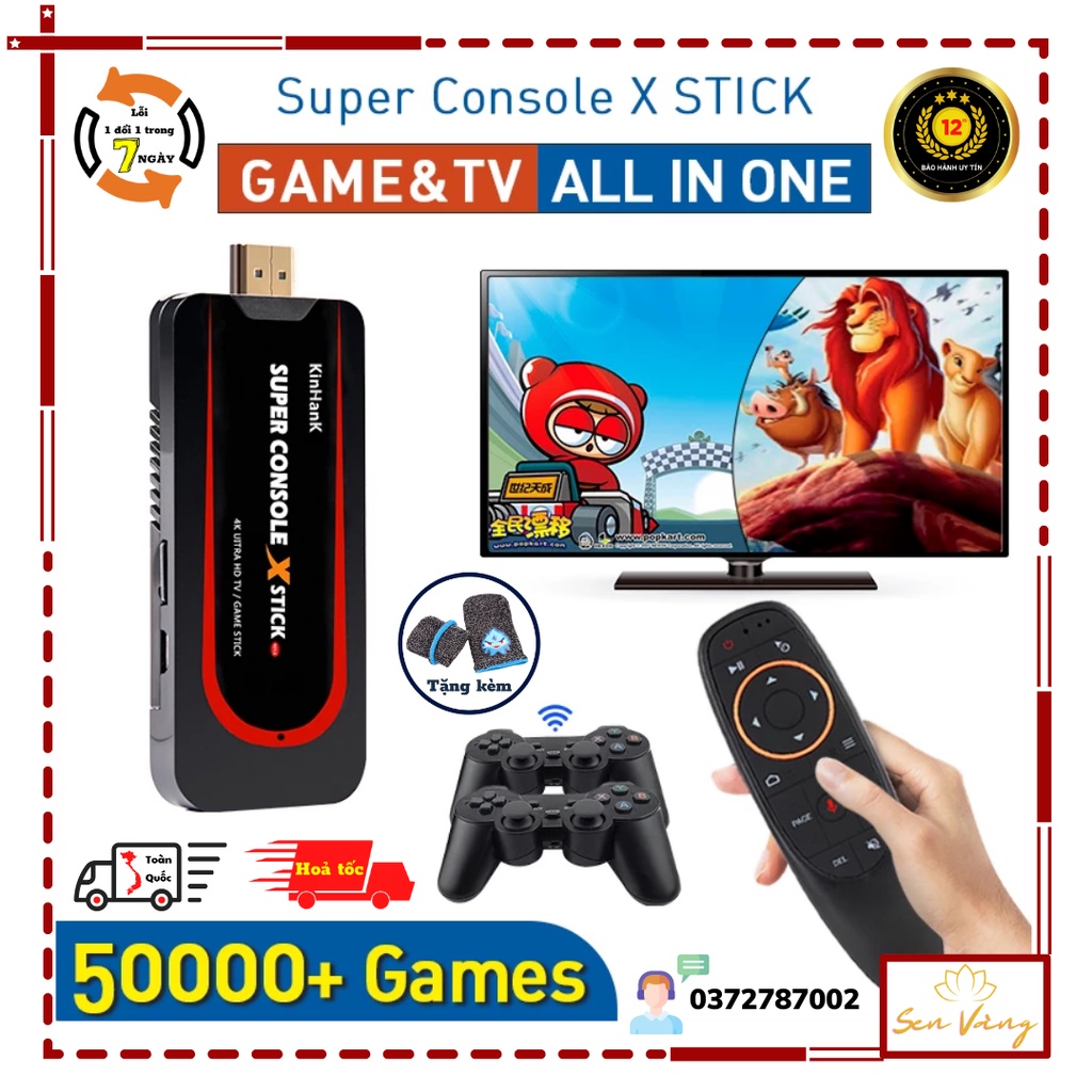 👉Máy Chơi Game 4 Nút Không Dây Super Console X Stick Hỗ Trợ 50+ Hệ Game PSP/PS1/Dreamcast... 50000+ Games