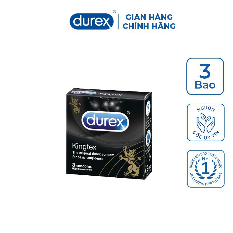 [SHOP MỚI SALE GIÁ GỐC][CHÍNH HÃNG] Bao cao su Durex Kingtex 3 bao