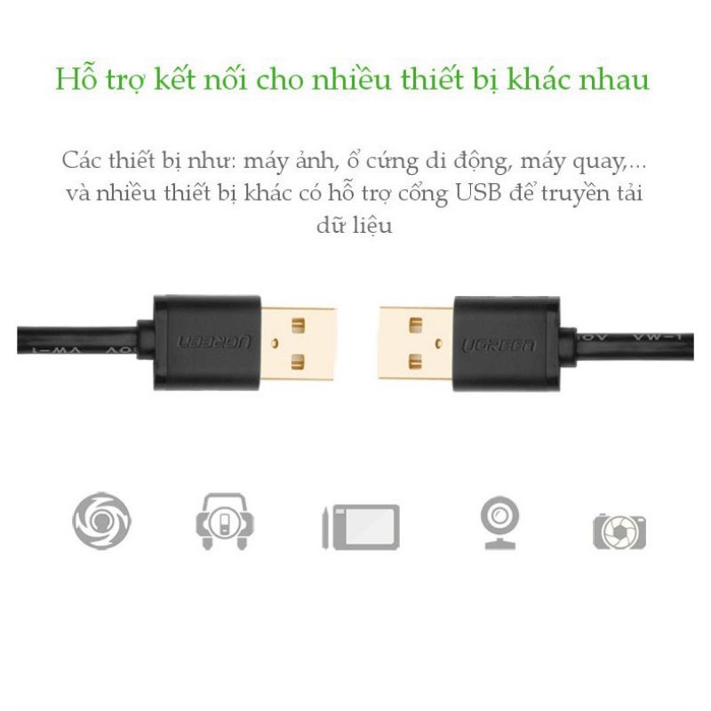 Dây USB 2.0 (đực sang đực) dài 1m UGREEN 10309 US102 - Hàng Chính Hãng