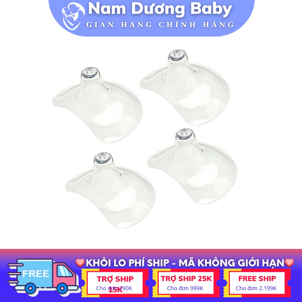 Set 04 Núm Trợ Ti Chính Hãng Maymom, Mới 100% Chất Liệu Silicon Cao Cấp Siêu Mềm An Toàn Cho Mẹ &amp; Bé