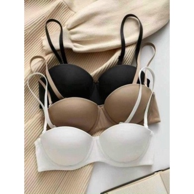 Áo lót xuất cúp ngực cao cấp Nội y xanh Áo cúp ngực không dây nâng ngực sexy chống tụt Vòng 1 Gợi Cảm