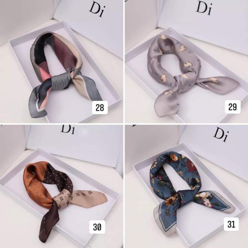 Set 3 khăn lụa 70x70 giá sale 125k