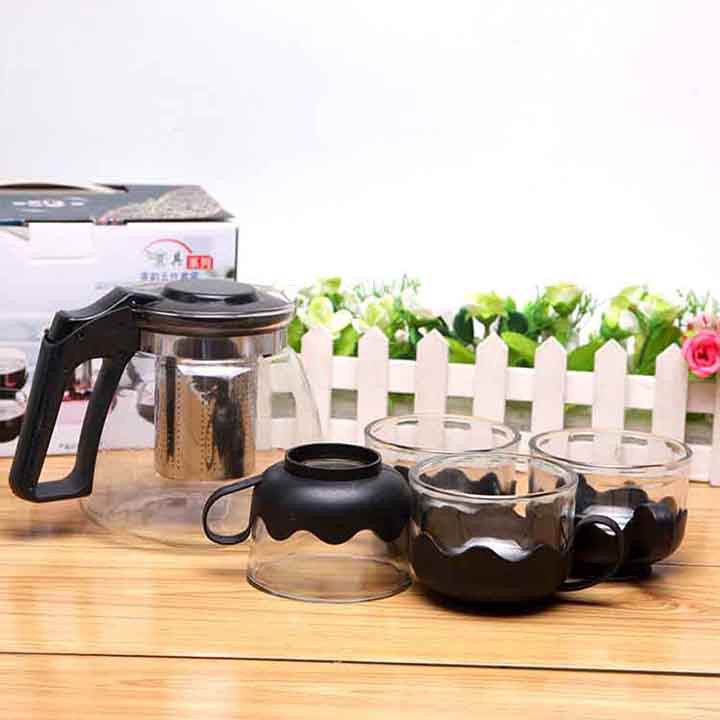 Bình lọc trà TẶNG 4 ly thủy tinh cao cấp