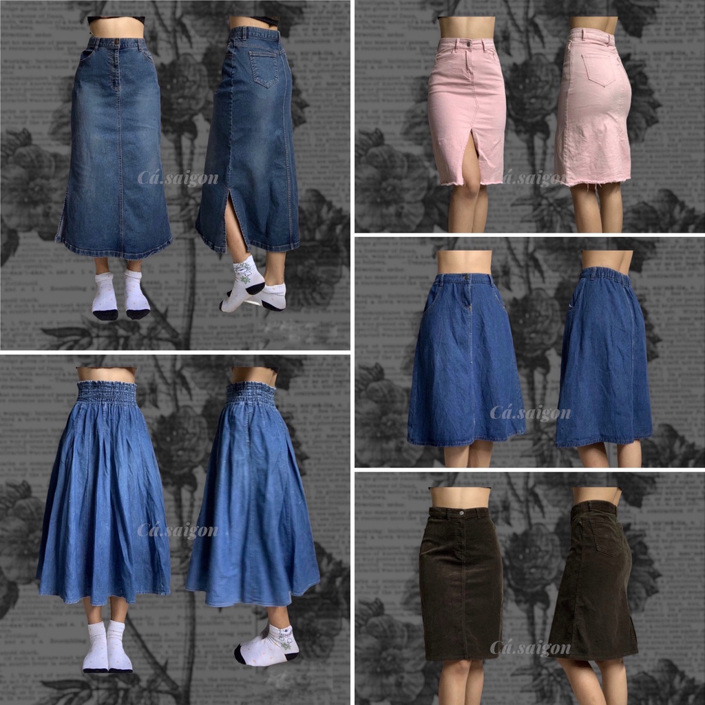Tổng hợp chân váy Jean - lửng - dài 2hand
