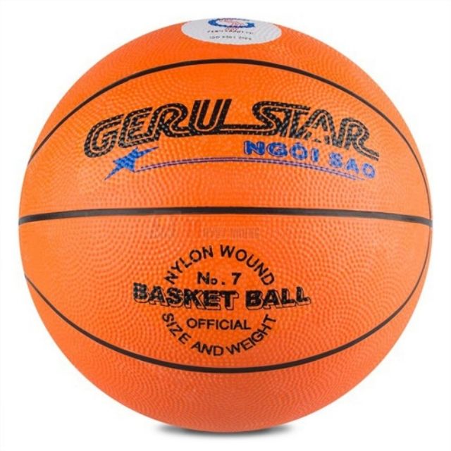Quả bóng rổ cao su GeruStar Size số 7 Chính hãng, tặng kim bơm và túi lưới
