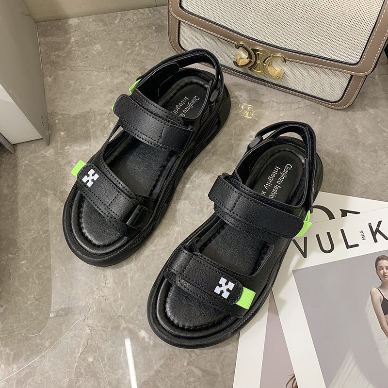 Giày Sandal Nữ MWC Đế cao 3cm Quai Ngang Basic NUSD- 2855