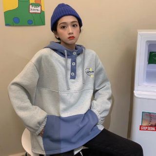 Áo hoodie phối 2 màu