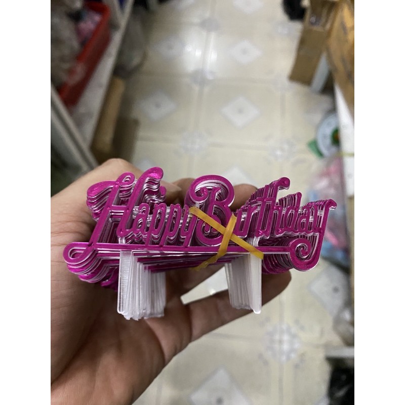 [Freeship] Combo 100 cắm nhựa happybirthday trang trí bánh kem