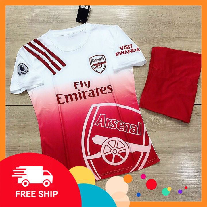 Bộ Áo Đấu  FREESHIP  Quần Áo Bóng Đá ARSENAL Omber Đỏ Custom vải thun thái hàng cao cấp