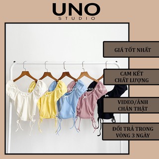 [CÓ SẴN -FREESHIP ] Áo Croptop tay ngắn rút dây bên hông