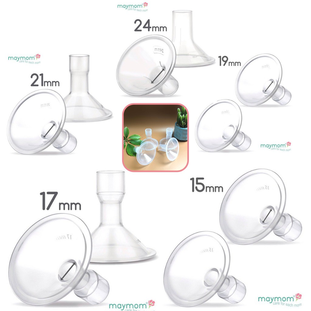 Phễu hút sữa Maymom, phụ kiện máy hút sữa  [Size 13mm-15mm-17mm-21mm-24mm-27mm-30mm-32mm] An toàn không BPA, Chính Hãng