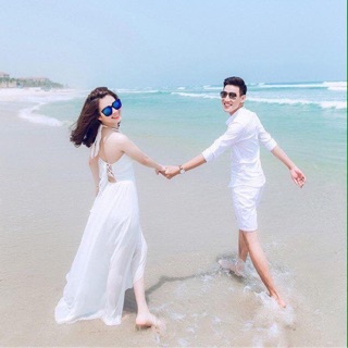 Maxi trắng hở lưng