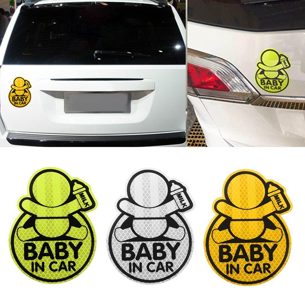 Đề Can Vinyl In Chữ &quot;Baby In Car&quot; Phản Quang Cá Tính Dán Trang Trí Xe Hơi