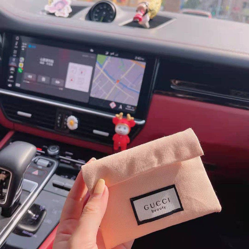 Bộ túi đựng lược chải tóc gucci mini màu hồng dễ thương phong cách Hàn Quốc