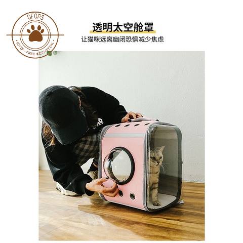 Balo phi hành gia trong suốt siêu to kèm thảm lót - 4pets official