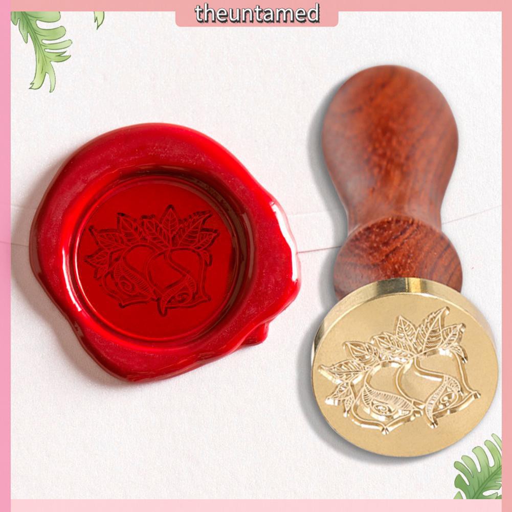 Retro Wax Seal Stamp Rose Pattern Fire Painting for Stamping Envelope Cards