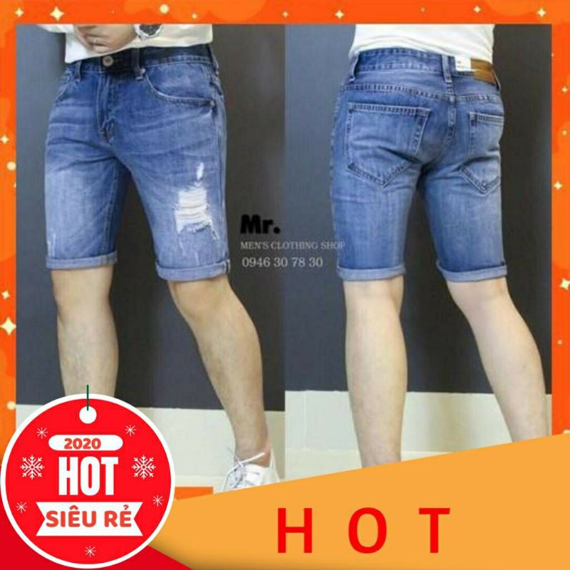 [Freeship đơn 99k] Quần jean short cho nam - quần short jean ngắn cao cấp AH01 (Hình thật)