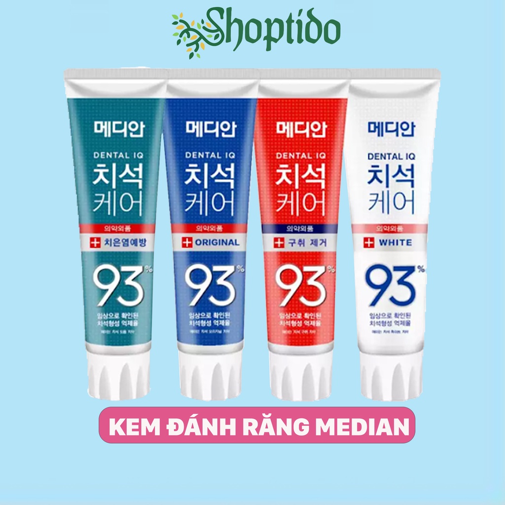 Kem đánh răng Hàn Quốc trắng răng MEDIAN DENTAL IQ 93% 120g sáng bóng NCC Shoptido