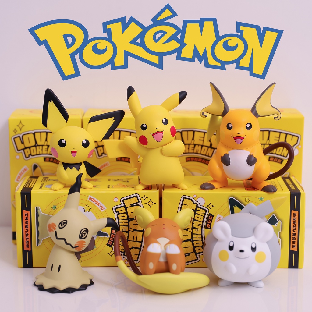 Bộ 6 Pikachu trang trí bánh sinh nhật- trang trí bánh sinh nhật Mô Hình Nhân Vật Pikachu Trong Pokemon A0016 Dùng Để Trang Trí