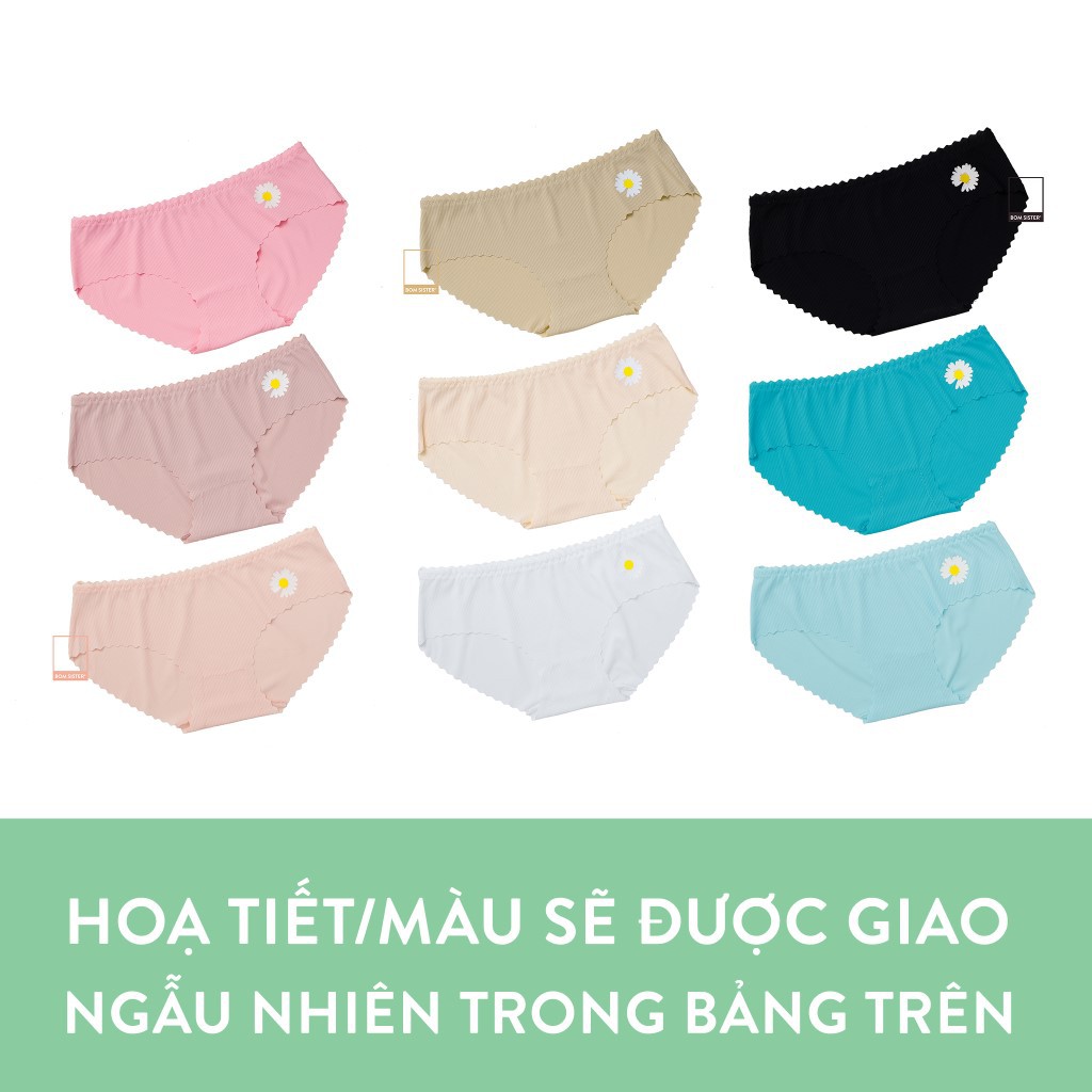[Mã FAMALLT5 giảm 15% đơn 150k] Quần lót thun gân cắt viền màu trơn hoạ tiết hoa cúc BOM SISTER Q2020 | BigBuy360 - bigbuy360.vn