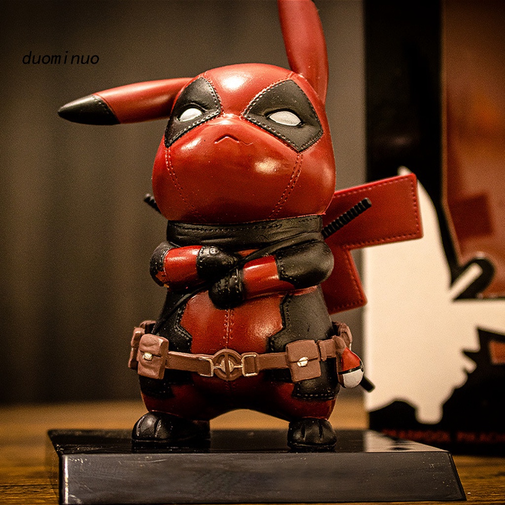 Đồ Chơi Mô Hình Nhân Vật Pikachu Deadpool Bằng PVC Trang Trí Ngộ Nghĩnh Vui Nhộn