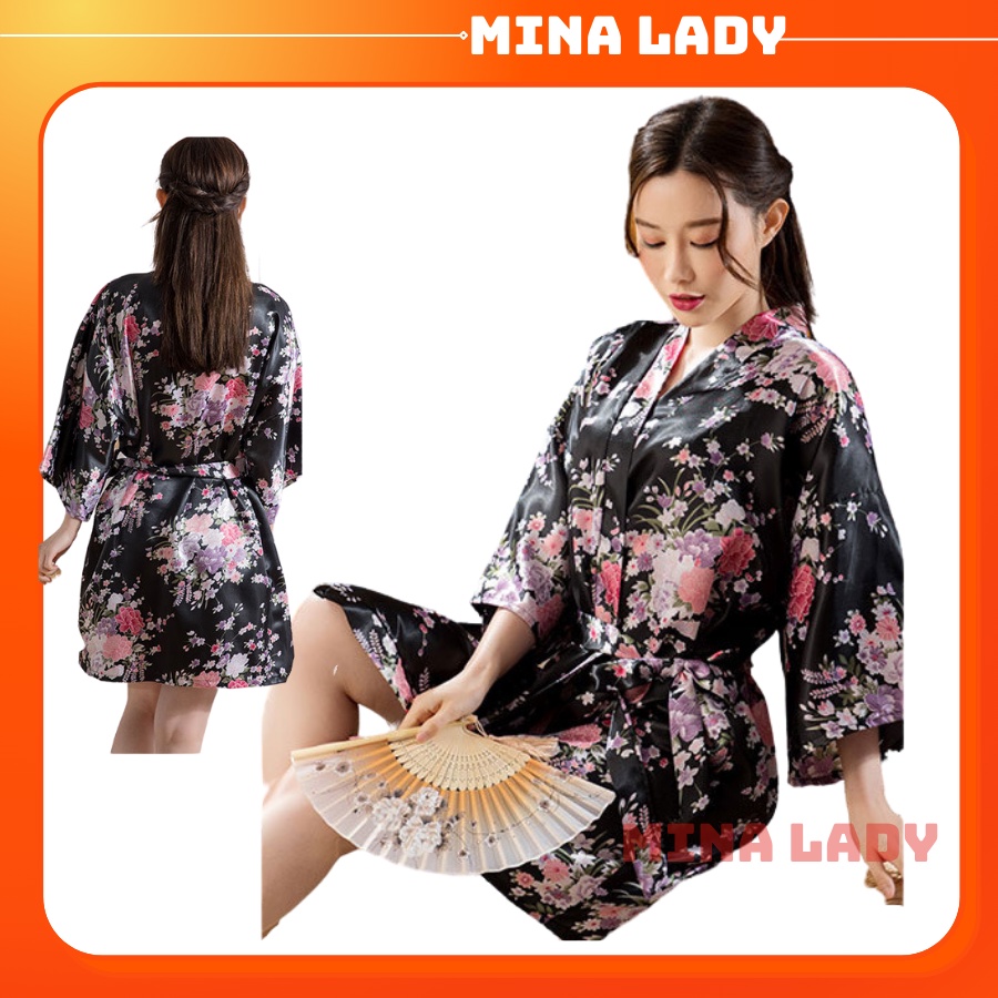Áo choàng ngủ khoác Kimono mặc nhà, mặc tắm đẹp gợi cảm quyến rũ nhiều màu dành cho nữ
