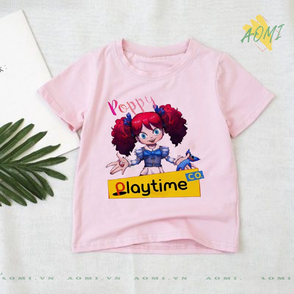 ÁO THUN Poppy Playtime Huggy Wuggy UNISEX PHÔNG HỒNG TAY NGẮN NAM NỮ GIA ĐÌNH CẶP ĐÔI TRẺ EM TRAI GÁI