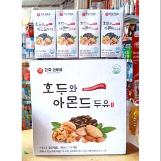 Sữa hạt đậu nành, óc chó , hạnh nhân, đậu đen nhập khẩu chính hãng từ Hàn Quốc . Lốc 4 hộp x 190ml.