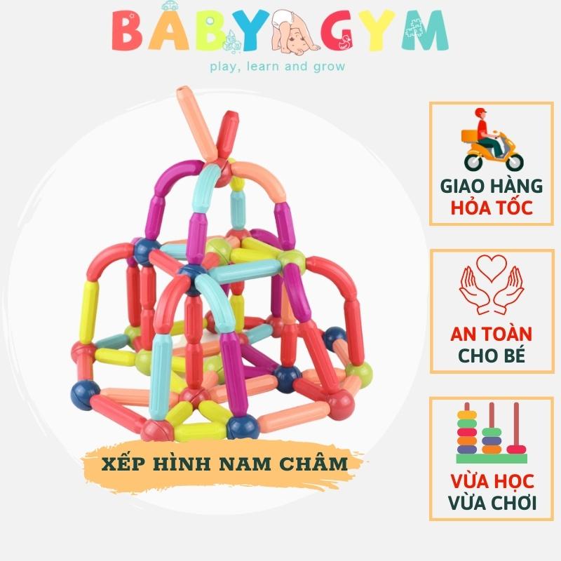 Bộ xếp hình nam châm cho bé BABYGYM đồ chơi nam châm xếp hình thông minh, phát triển tính sáng tạo cho trẻ từ 3 tuổi