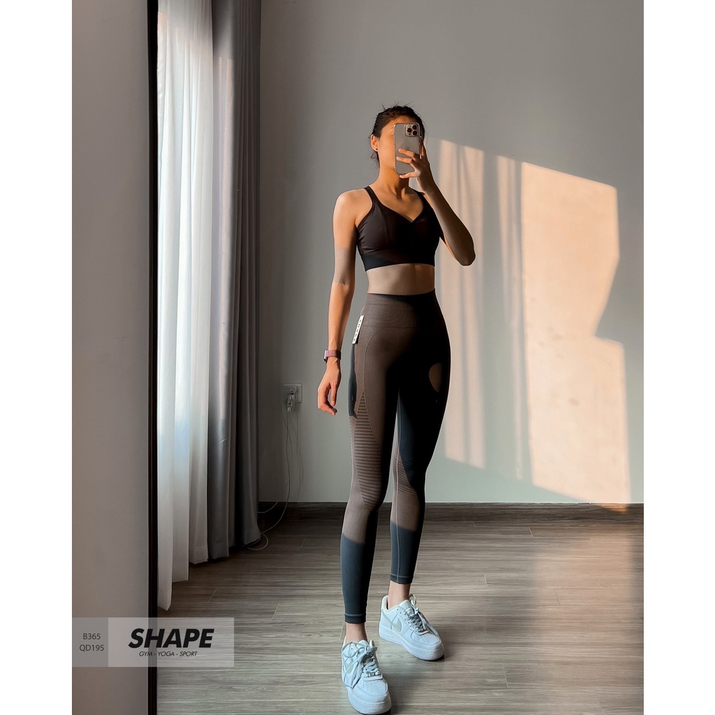 Quần tập gym yoga legging nữ cạp cao nâng mông tôn dáng vải dệt co dãn 4 chiều Na.qi [QD212]