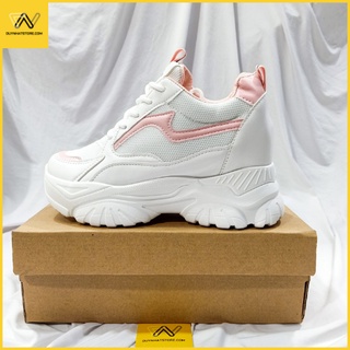 Giày Thể Thao Nữ Màu Trắng Hồng Duy Nhật Store Độn Cao Đế Răng Cưa Bonsai Uzzang Đẹp Độn 7cm Êm Chân Sneaker Bata Trend