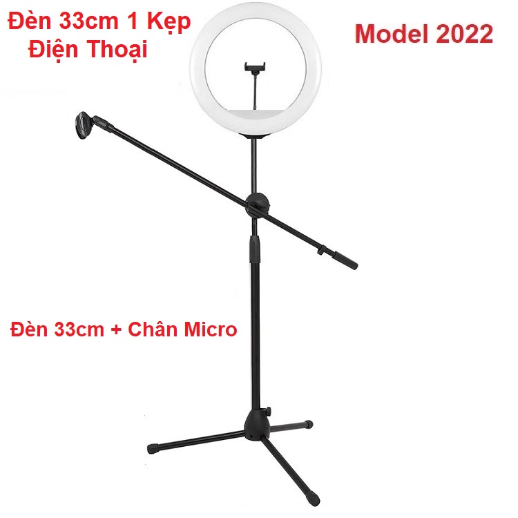 Chân Micro Kiêm Đèn Livestream, Size 54cm - Size 45 - Size 36 - Size 33 - Chuyên Bán Hàng - Chụp Ảnh - Hát Livestream