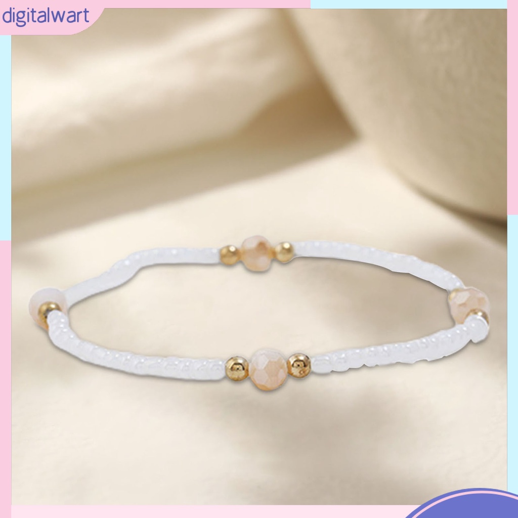 Set 5 Vòng Tay Chuỗi Hạt Co Giãn Màu Vàng / Bạc Thời Trang Cho Nữ