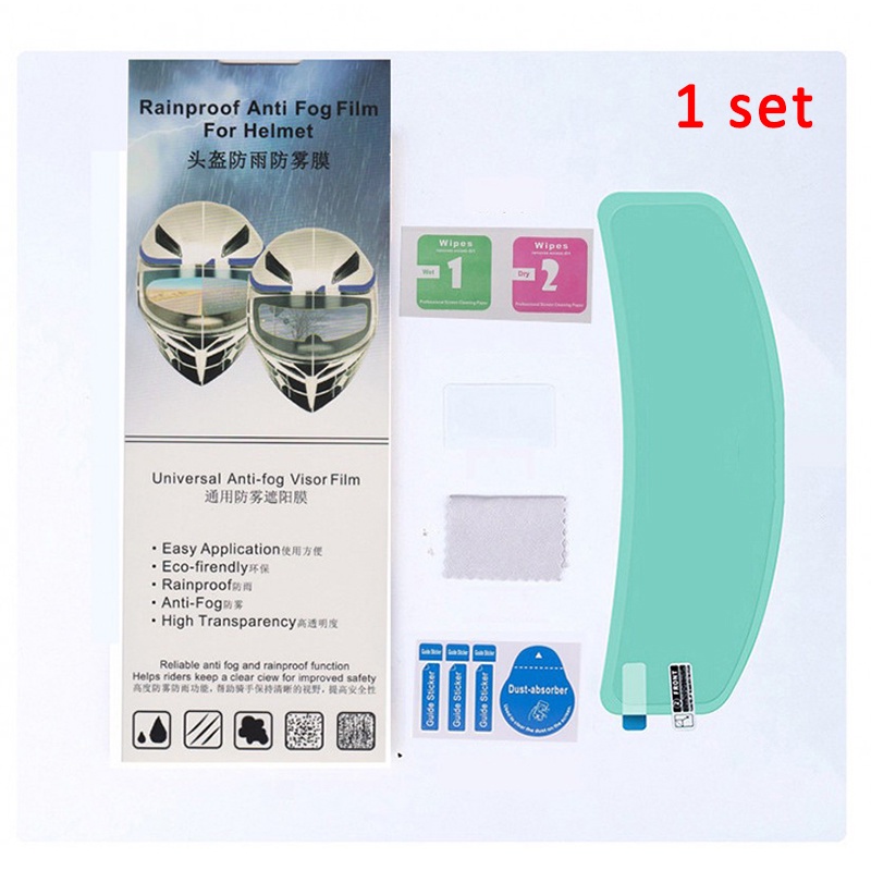 1/2 Bộ miếng dán trong suốt chống sương mù &amp; mưa cho mũ bảo hiểm xe máy kèm phụ kiện