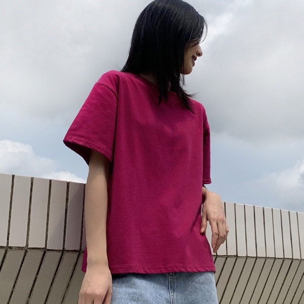 Áo thun trơn nữ Cotton 100%, áo cotton trơn cho nữ, áo trơn, thun trơn nữ - văn phòng, đi chơi - hàng VN SX | BigBuy360 - bigbuy360.vn