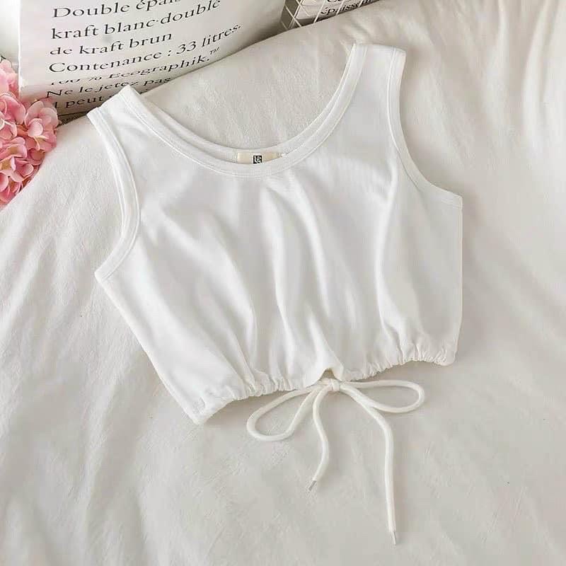 Áo ba lỗ croptop có nút thắt ở giữa sexy cá tính | BigBuy360 - bigbuy360.vn
