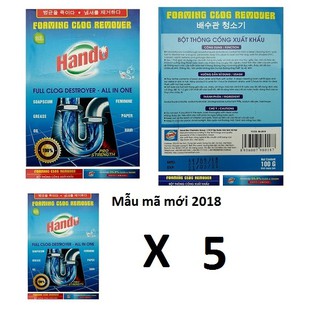 Bộ 5 gói bột thông cống xuất khẩu Hando 100g