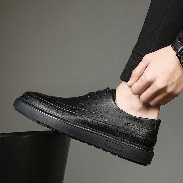 Giày Derby Nam da bò nhập nhẩu tăng chiều cao CK037