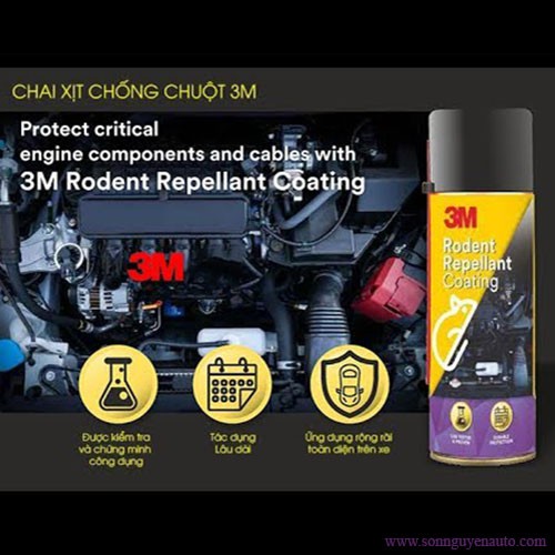 [Sonnguyen_Official] Chai xịt phủ chống chuột cắn phá khoang máy xe Ô Tô 3M Rodent Repellant Coating 89797