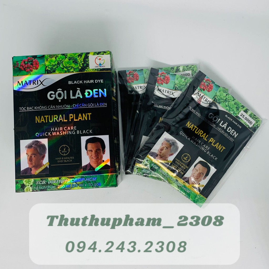 Nhuộm tóc Matrix Natural Plant 25ml gội là đen