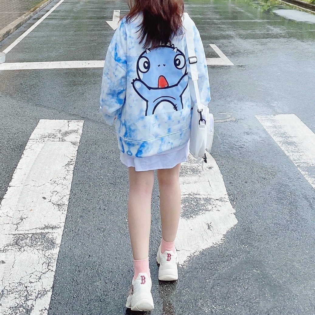 Áo khoác cardigan nỉ bông nữ loang màu 3D in họa tiết thỏ lè lưỡi trẻ trung, năng động | BigBuy360 - bigbuy360.vn