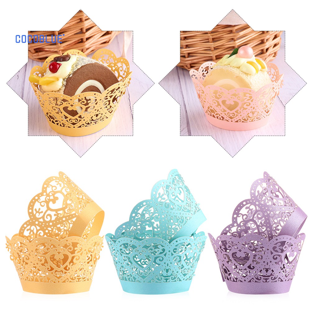 Set 50 Giấy Cắt Họa Tiết Cách Điệu Trang Trí Bánh Cupcake Tiện Dụng