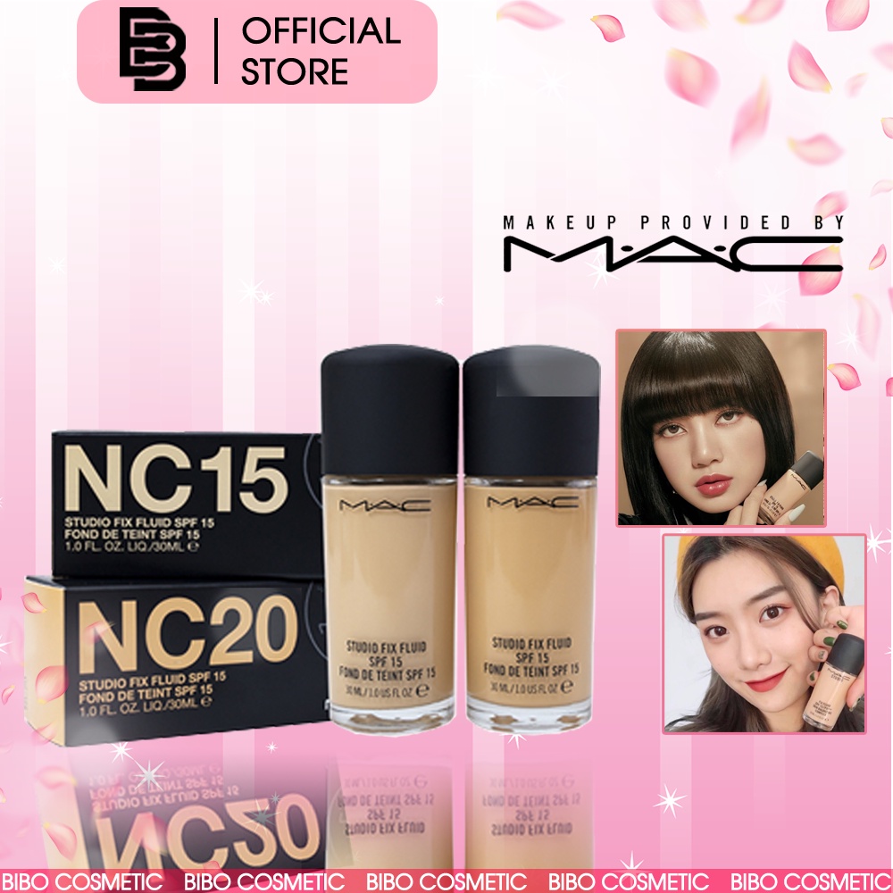 Kem nền MAC - Kem che khuyết điểm Mac Studio Fix Fluid Foundation SPF 15 - NC15, NC20 . Làm đều màu da và chống nắng