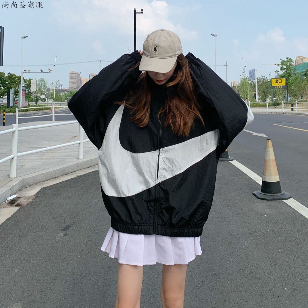 Áo khoác dù Nike Big Logo siêu hot, Jacket Vintage vải dù 2 lớp cao cấp thời trang Hàn Quốc - Yellow Bee