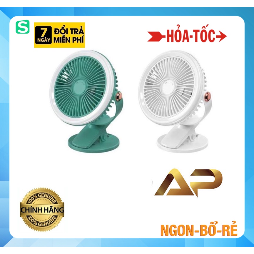 Quạt Kẹp Bàn , Xe Đẩy Chính hãng WEKOME WT-18 Pin khoẻ dùng 8 tiếng , Size to chỉnh 3 tốc độ gió và 3 chế độ đèn sáng