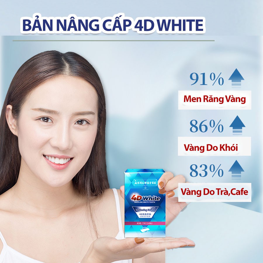 Miếng Dán Trắng Răng 4D White Strips bản Trung - Trắng Răng Hiệu Quả Nhanh Chóng