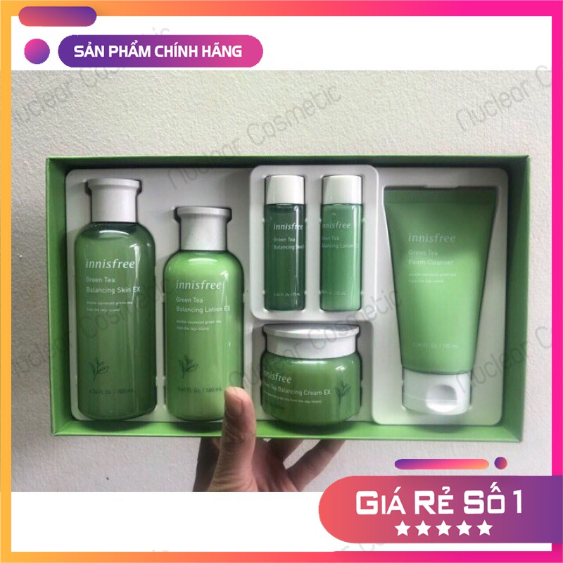 SET DƯỠNG TRÀ XANH 6 MÓN INNISFREE GREEN TEA BALANCING SKIN CARE SET