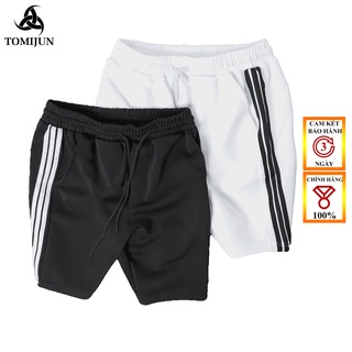 Quần short nam 3 sọc thể thao TOMIJUN Quần short unisex vải poly cao cấp mềm mịn, kiểu dáng năng động, trẻ trun - MQĐ3V